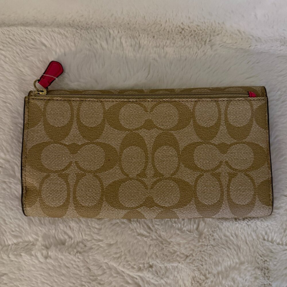 Coach Peyton Signature Monogram Continental Wallet - Picture 3 of 13